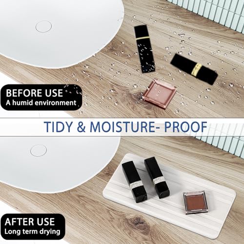 3PCS Water Absorbing Stone Tray (1pcs 21×10cm + 2pcs 10×10cm White Stripe)