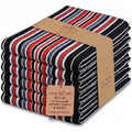 Kitchen Towels Cotton Dish Towels 20”x30” (20" x 30" (Set of 6) / 010 Black - Stripes)