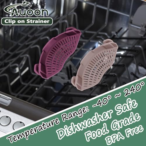 Clip On Strainer Silicone for Pots (Cherry / Standard 8.86 x 3.55 in)