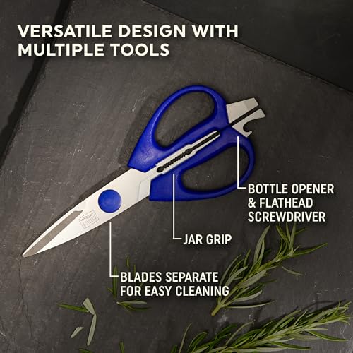 2 Pack Soft Grip Kitchen Scissors Shears With Bottle Opener