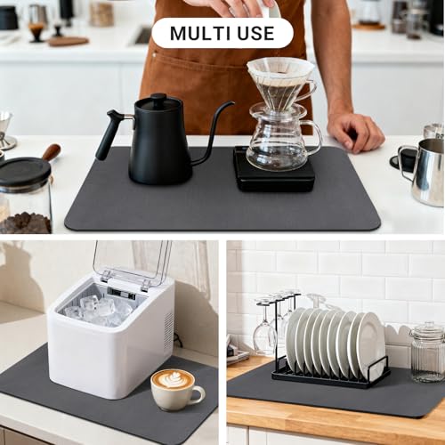 Coffee Mat 24x16 Inch (Dark Gray / 24" x 16")