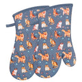 Oven Mitts 1 Pair (Cat, Blue Mitts)