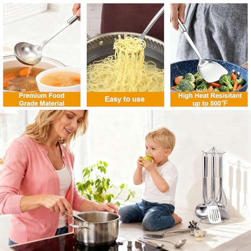 Stainless Steel Kitchen Cooking Utensils Set of 7 (7PCS Utensils Set)