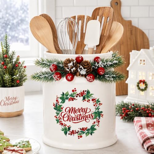 Christmas Ceramic Utensil Holder (Christmas / One Pack)