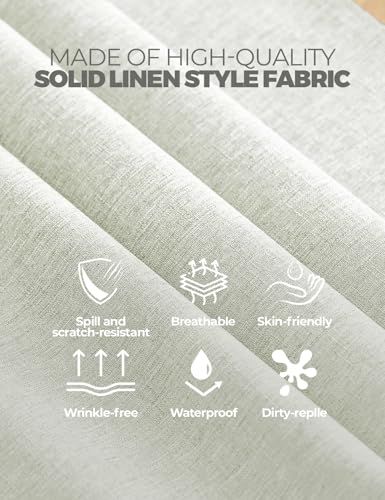 Faux Linen Waterproof Tablecloth (Light Grey / 84" x 60" (Rectangular))
