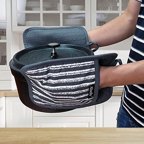 Silicone Pot Holders Set of 3 Heat Resistant & Non Slip Potholders (Gray)