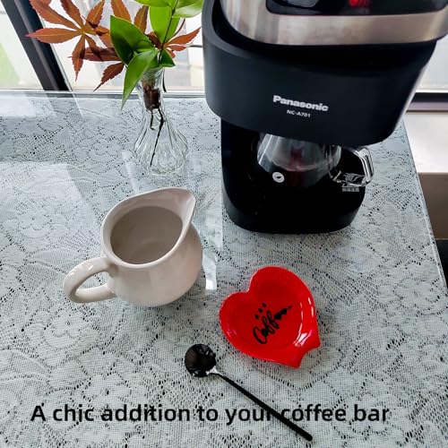 Heart shaped Coffee Spoon Rest (Red+black spoon)