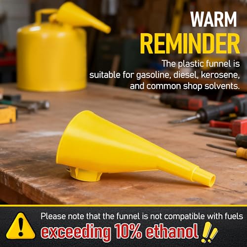 Plastic Gas Can Funnel Compatible with Eagle F15FUN (Yellow)