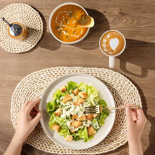 Stoneware Dinnerware Sets for 8 (Service for 8 / Modern-Beige)