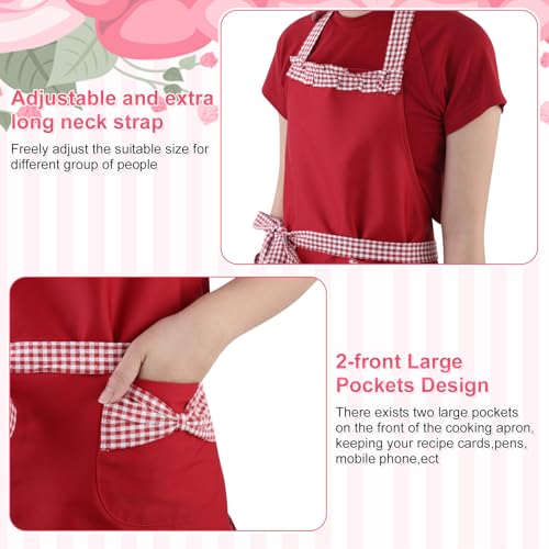 2 Pack Parent and Child Aprons Set (Red)
