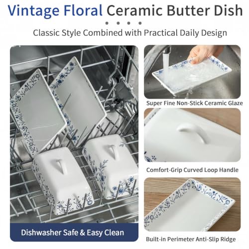 Butter Dish Blue and White (White3)