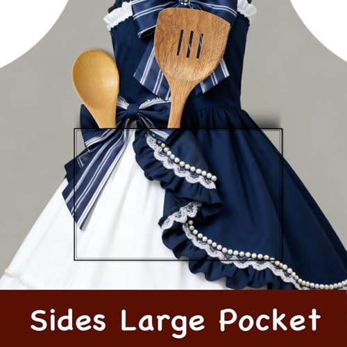Blue White Bow Chic Smock 26.7x30.7 Inch Polyester (Lu12378)