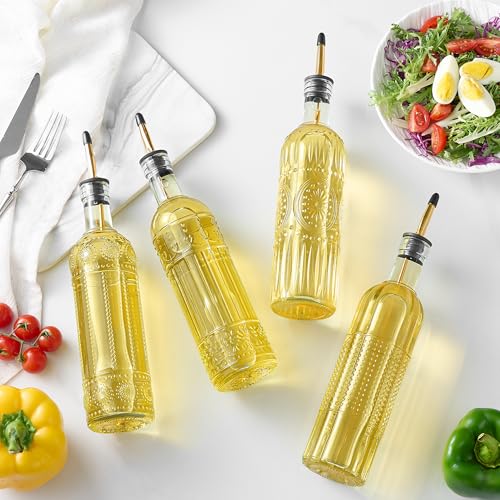 4 Pcs Olive Oil Dispenser Bottle for Kitchen (Round)