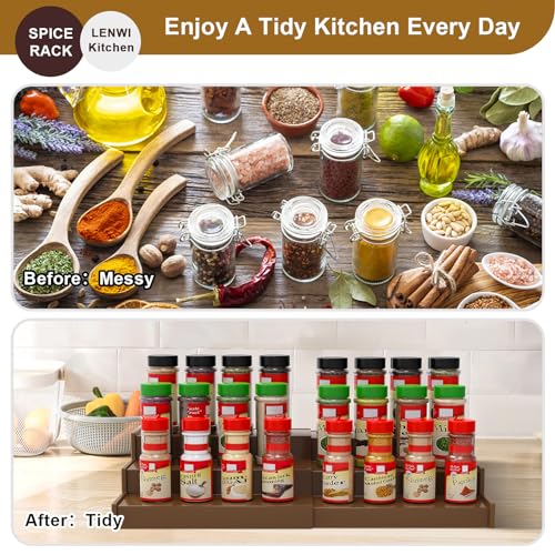 Spice Rack Organizer for Cabinet (Brown)
