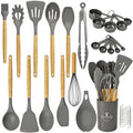 33 Pcs Silicone Kitchen Cooking Utensils Set (Gray)