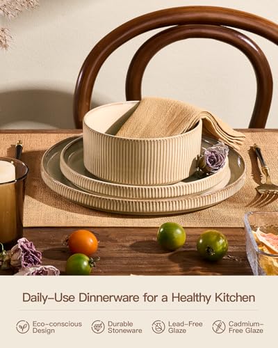 Stoneware Dinnerware Sets (Cream)