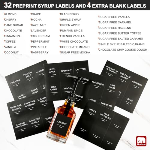Coffee Syrup Dispenser with Tray (2 Pack+Tray)