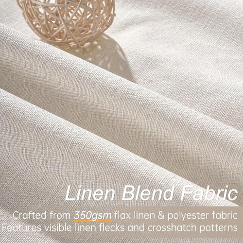 54 Inch Long Blackout Tiers Curtains for Small Window Elegant Short Curtain Drapes for Livingroom Bedroom Thermal Insulated Linen Cafe Drapes (Birch / 52"W x 54"L (Pack of 2))