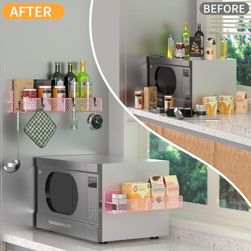 Magnetic Spice Rack for Refrigerator (Pink / 2 Pack)