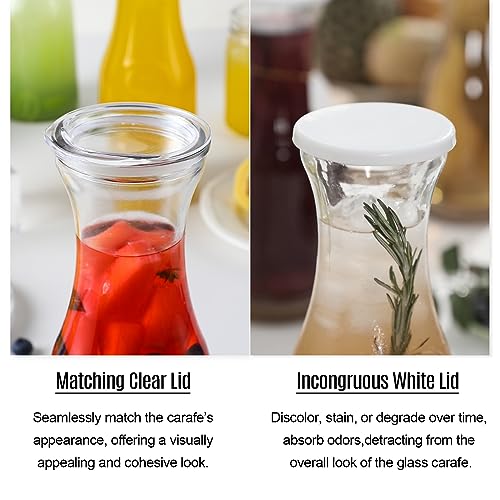 Set of 6 Glass Carafe with Lid (Clear)