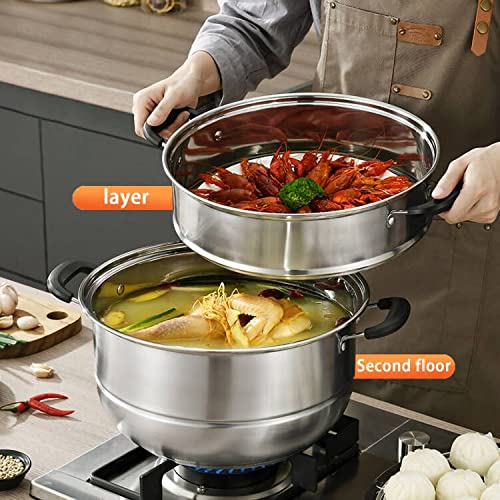 Steamer Pot for Cooking 11.8 inch Steam Pots with Lid 2 (11.8 Inch)