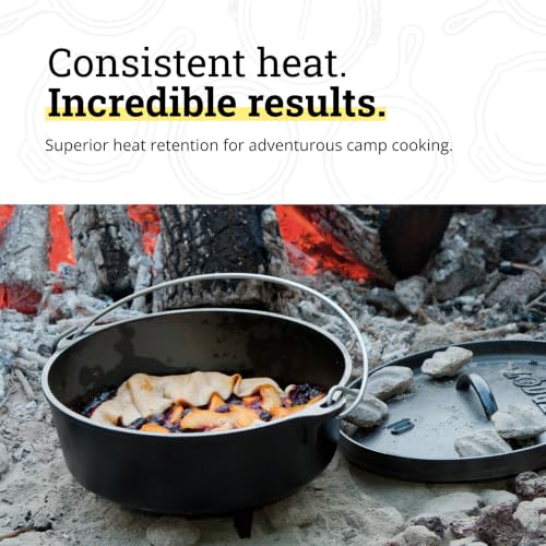 Pre Seasoned Cast Iron Deep Camp Dutch Oven with Lid (4-Qt / Oven)