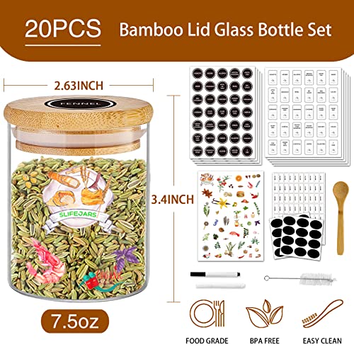 Spice Jars with Label (2 Model (7.5OZ 20Pack with Label))