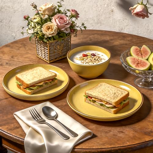 HomeVSS 20 Piece Dinnerware Set (Service for 4 - 20pc Set / Yellow)