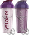 2 Pack 28oz Protein Shaker Bottle for Protein Mixes (B2) Purple Mix)