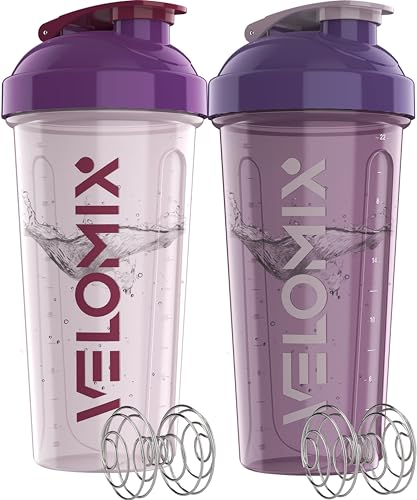 2 Pack 28oz Protein Shaker Bottle for Protein Mixes (B2) Purple Mix)