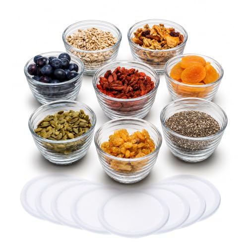 Small Glass Bowls with Lids Set of 8 (Small/w Lids 8)