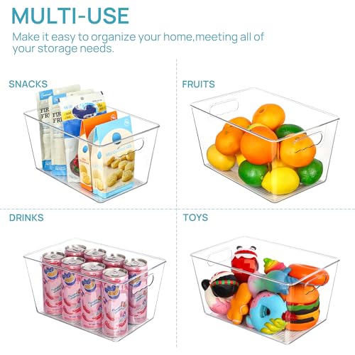 6 Pack Clear Storage Bins (L(11.3"×7.5"×6"))