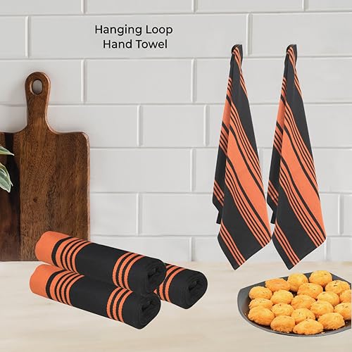 Kitchen Towels Cotton Dish Towels 20”x30” (20" x 30" (Set of 3) / 149 Orange/Black)