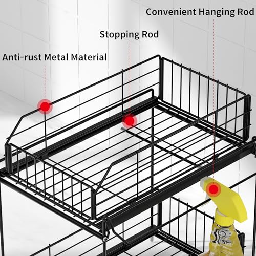 Under Sink Organizers and Storage 2 Pack (10.3"W x 15.6"H Wider 2 Pack)