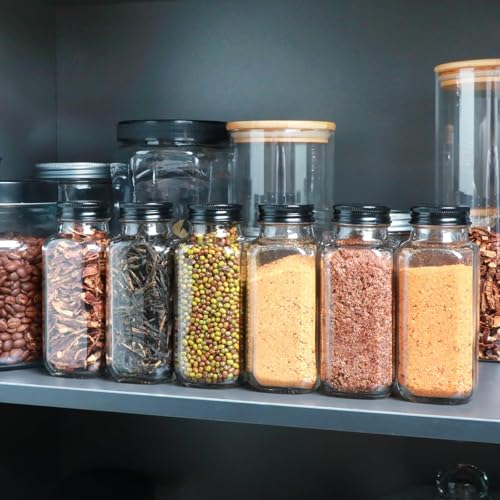 15 Pack 8oz Glass Spice Jars with Grinders