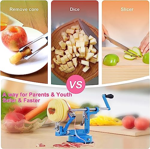 Apple Peeler Slicer Corer Potato Peelers 3 In 1 (Navy Blue)