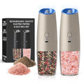 Rechargeable Gravity Salt Pepper Grinder Set (Rechargeable/2pcs/Khaki)
