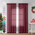 Burgundy Sheer Curtains (Burgundy / 42"W x 96"L (Pack of 2))