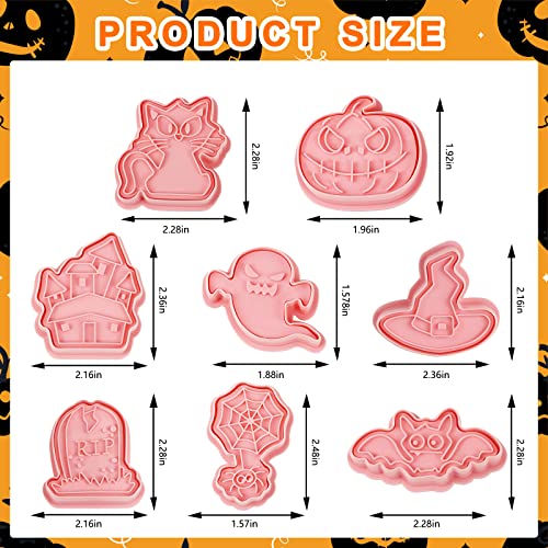 8 Pcs Cookie Cutters Set 3D Holiday Cookie Cutters for Party Baking Decoration (Halloween (8 Pcs))
