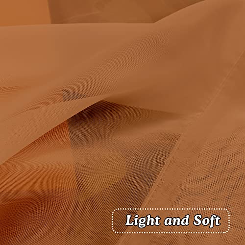 2 Panels Orange Sheer Valance (Orange / 42"W x 14"L (Pack of 2))