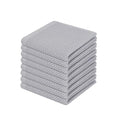 100% Cotton Waffle Weave Kitchen Dish Cloths 8 (Light Gray / 12 X 12 - 8 Pack)