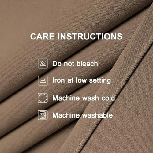 Blackout Curtains for Bedroom 72 inch Long 2 Panels (Khaki / 52"W x 72"L (Pack of 2))