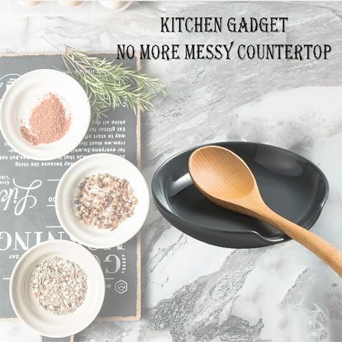 Ceramic Spoon Rest for Stove Top (Gray)