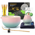 Matcha Whisk Set Pink (Pink Green Gradient 1 / 7 pcs/set, Bowl with Pouring Spout)