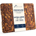 End Grain Acacia Wood Cutting Board for Kitchen 18x14x1.25 in (Natural / 17.5"L x 13.5"W)