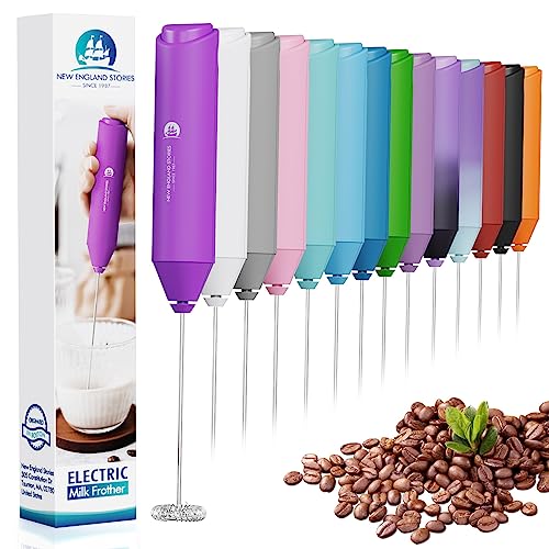 Powerful Milk Frother Handheld Foam Maker (No Stand / Orchid)