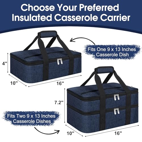 Insulated Casserole Carrier (16x10x4 in / Navy Blue)