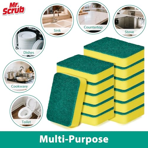 Sponges Kitchen Scrub Dish Sponge Scouring Pad (48 Pack)