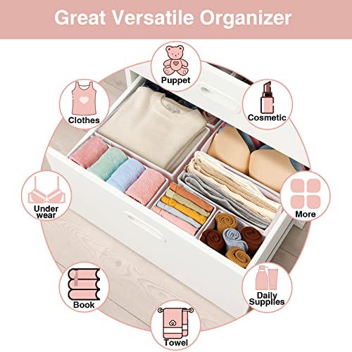 8 Pack Underwear Drawer Organizer (Pink / 8 Pack)