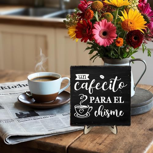 Vintage Coffee Bar Wooden Plaque Desk Sign (Coffee- Black)